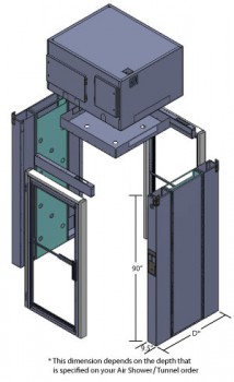 Шлюз - нержавеющая сталь - 52''W x 180''D x 120''H, в разборе, Terra Universal